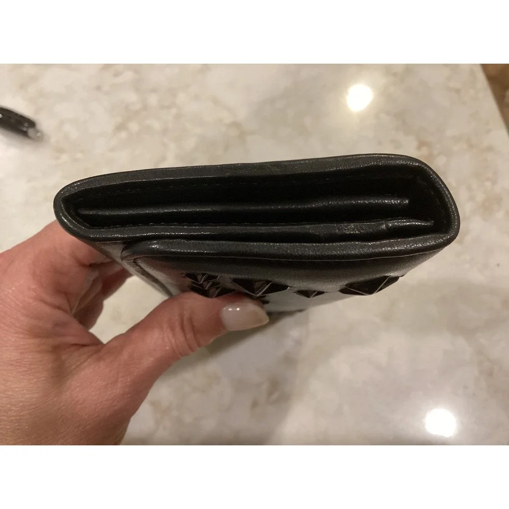 Jimmy Choo NINO Black Leather‎ Star Studded Wallet Clutch - Picture 13 of 16